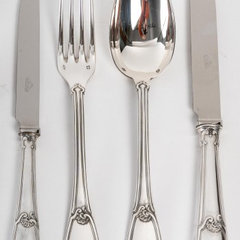 Silversmith HENIN - 120-piece solid silver cutlery set - Minerva