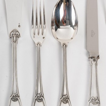 Silversmith HENIN - 120-piece solid silver cutlery set - Minerva