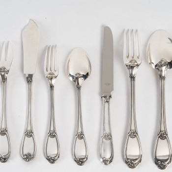 Silversmith HENIN - 120-piece solid silver cutlery set - Minerva