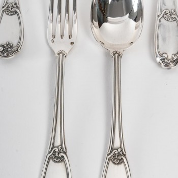 Silversmith HENIN - 120-piece solid silver cutlery set - Minerva