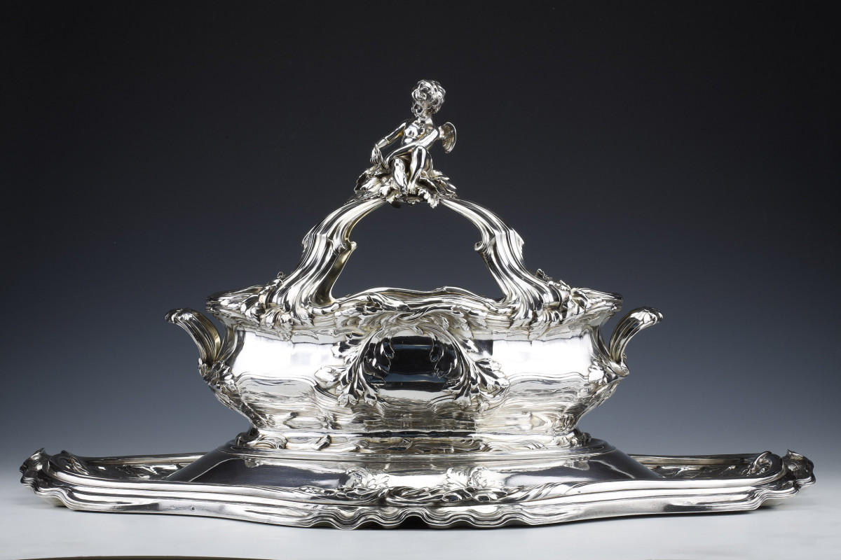 RISLER & CARRE - Important 19th century sterling silver centerpiece