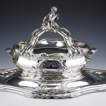 RISLER & CARRE - Important 19th century sterling silver centerpiece