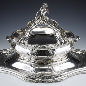 RISLER & CARRE - Important 19th century sterling silver centerpiece