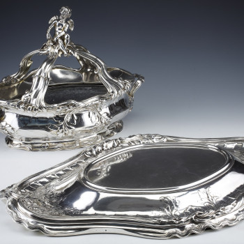 RISLER & CARRE - Important 19th century sterling silver centerpiece