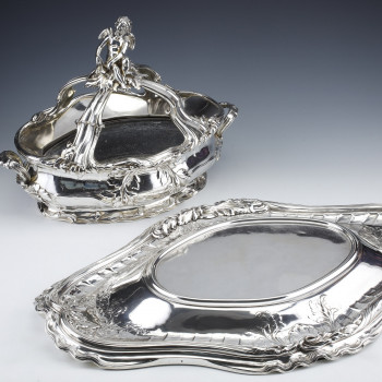 RISLER & CARRE - Important 19th century sterling silver centerpiece