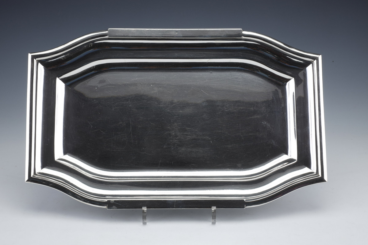 Goldsmith CARDEILHAC - Rectangular dish in plain solid silver ART DECO circa 1930