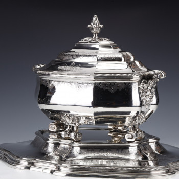 A. AUCOC - Important Table Centerpiece in Sterling Silver Late 19th Century