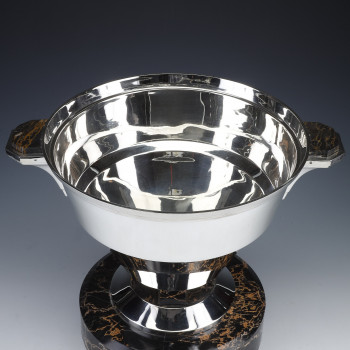 RAVINET D'ENFERT - Silver wine cooler on Portor marble circa 1930