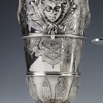 Cardeilhac - Tea and coffee service in sterling silver, 19th century Model LOUIS XIV MASCARONS