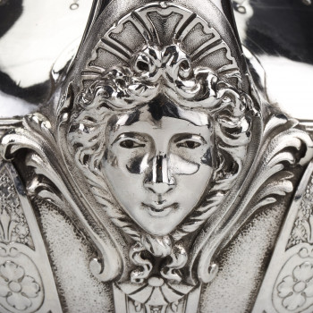 Cardeilhac - Tea and coffee service in sterling silver, 19th century Model LOUIS XIV MASCARONS