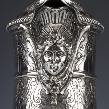 Cardeilhac - Tea and coffee service in sterling silver, 19th century Model LOUIS XIV MASCARONS