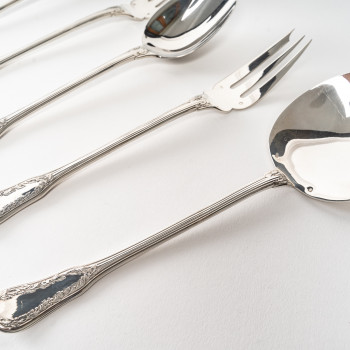 Puiforcat - Twentieth Silver Cutlery Set 153 Pieces "Ségur" Model Unencrypted.