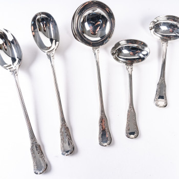 Puiforcat - Twentieth Silver Cutlery Set 153 Pieces "Ségur" Model Unencrypted.