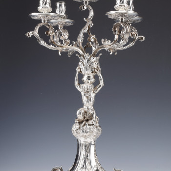 MERITE - Pair of 19th century sterling silver candelabra