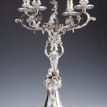 MERITE - Pair of 19th century sterling silver candelabra