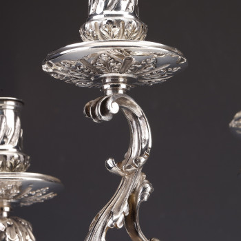 MERITE - Pair of 19th century sterling silver candelabra