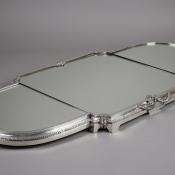 A. AUCOC - 3-part  centerpiece in sterling silver, 19th century