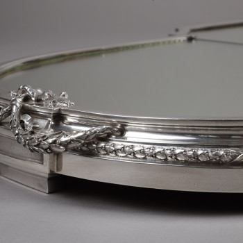 A. AUCOC - 3-part  centerpiece in sterling silver, 19th century