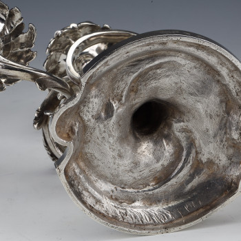 CARDEILHAC - Pair of low candelabras in sterling silver 19th century