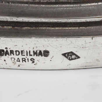 CARDEILHAC - Pair of low candelabras in sterling silver 19th century