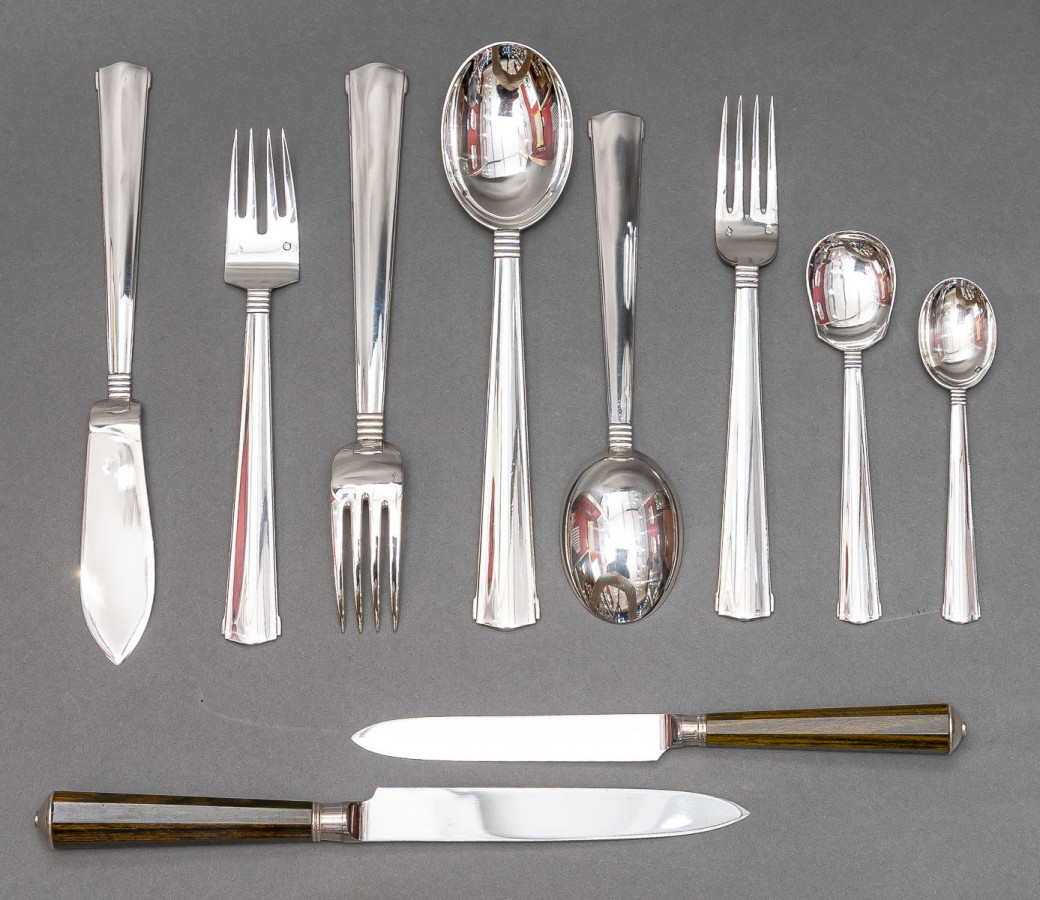 Silversmith R. LINZELER & PETERS - Silver cutlery set 123 pieces circa1930