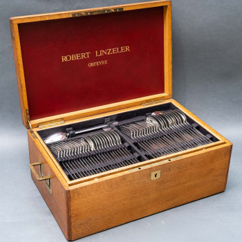 Orfèvre R. LINZELER  & PETERS - Ménagère de couverts en argent 125 pièces circa1930