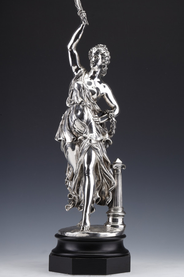 Jacques Léonard MAILLET - Allegorical statue in solid silver - 19th century