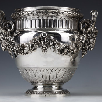 BOIN TABURET - Pair of solid silver wine coolers Louis XVI - 19th century