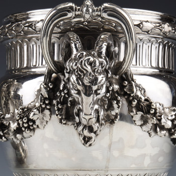 BOIN TABURET - Pair of solid silver wine coolers Louis XVI - 19th century