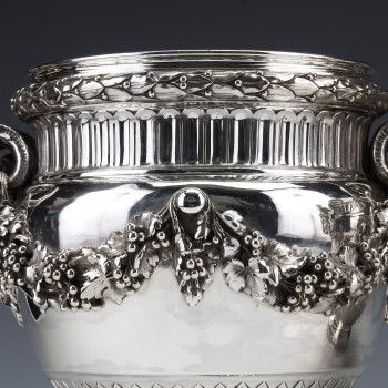 BOIN TABURET - Pair of solid silver wine coolers Louis XVI - 19th century