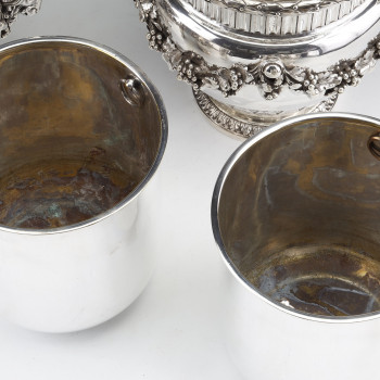 BOIN TABURET - Pair of solid silver wine coolers Louis XVI - 19th century