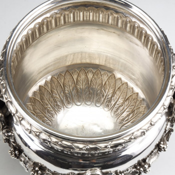 BOIN TABURET - Pair of solid silver wine coolers Louis XVI - 19th century