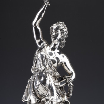 Jacques Léonard MAILLET - Allegorical statue in solid silver - 19th century