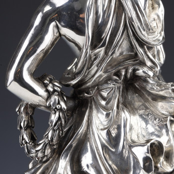 Jacques Léonard MAILLET - Allegorical statue in solid silver - 19th century