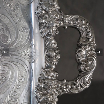 Charles Nicolas ODIOT - Important solid silver tray circa 1840/1860