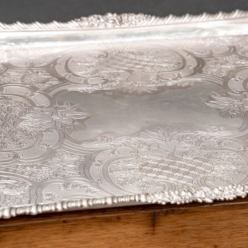 Charles Nicolas ODIOT - Important solid silver tray circa 1840/1860