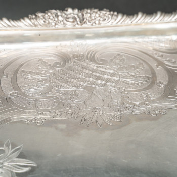 Charles Nicolas ODIOT - Important solid silver tray circa 1840/1860