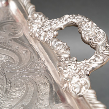 Charles Nicolas ODIOT - Important solid silver tray circa 1840/1860