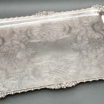 Charles Nicolas ODIOT - Important solid silver tray circa 1840/1860