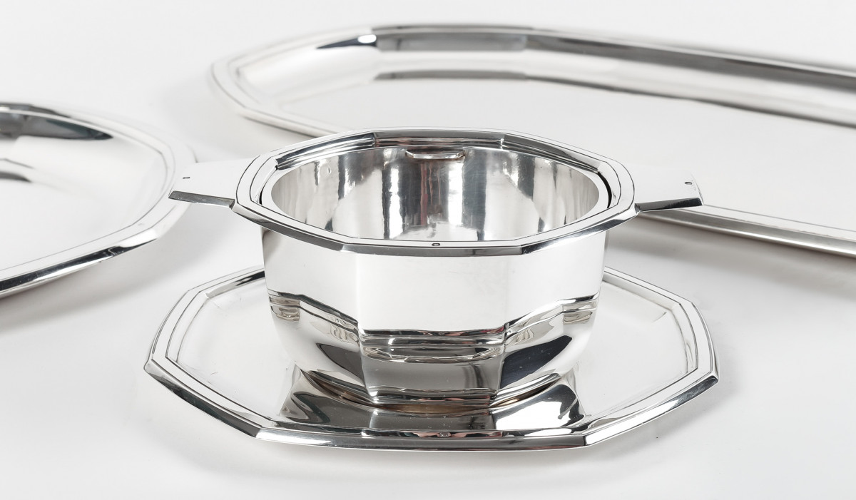 JEAN E. PUIFORCAT - Ensemble de platerie argent massif ART DECO