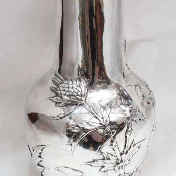 EDMOND TETARD – Vase aux chardons Argent massif époque ART NOUVEAU