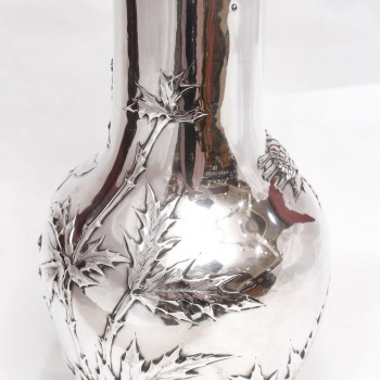 EDMOND TETARD – Vase aux chardons Argent massif époque ART NOUVEAU