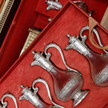 Orfèvre : BOIN TABURET –Garniture de table en argent massif vermeille XIXè vers 1860