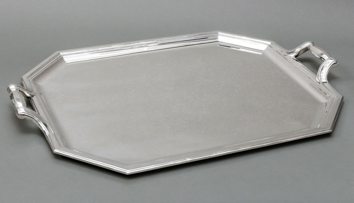 Goldsmith TETARD - ART DECO solid silver tray circa 1930