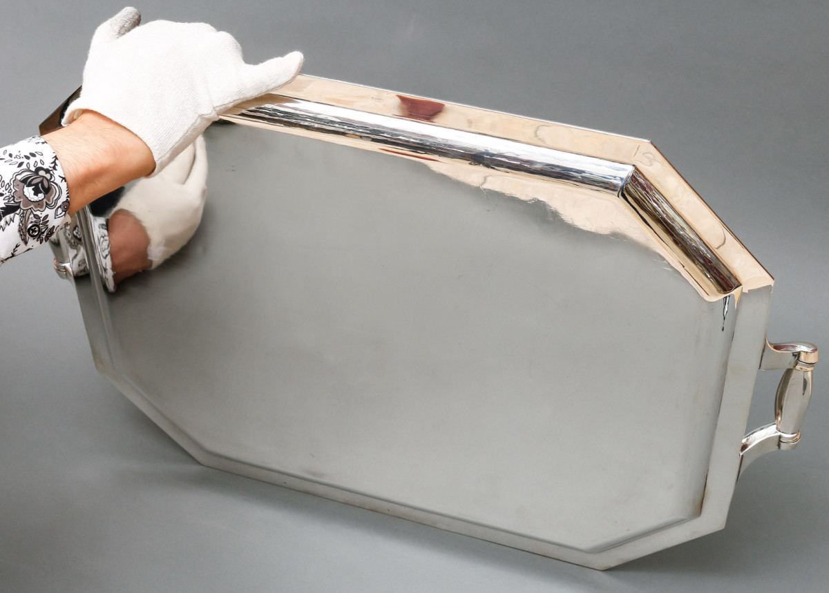 Goldsmith TETARD - ART DECO solid silver tray circa 1930