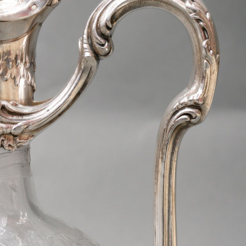 Boin Taburet – Ewer in engraved crystal and solid silver 19th century