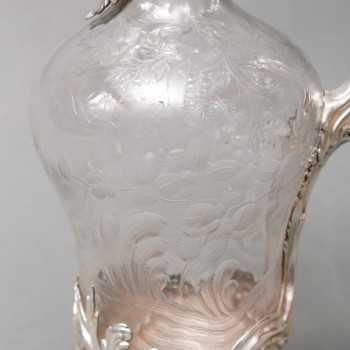 Boin Taburet – Aiguière en cristal  gravé et argent massif XIXè