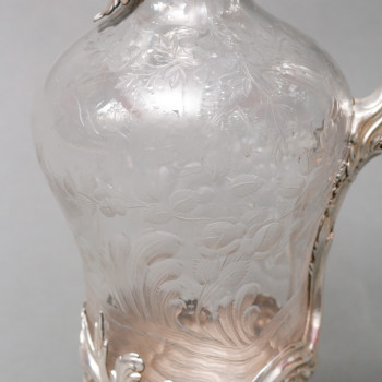 Boin Taburet – Ewer in engraved crystal and solid silver 19th century