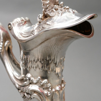 Boin Taburet – Ewer in engraved crystal and solid silver 19th century