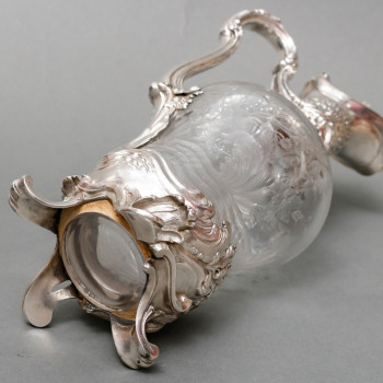 Boin Taburet – Ewer in engraved crystal and solid silver 19th century